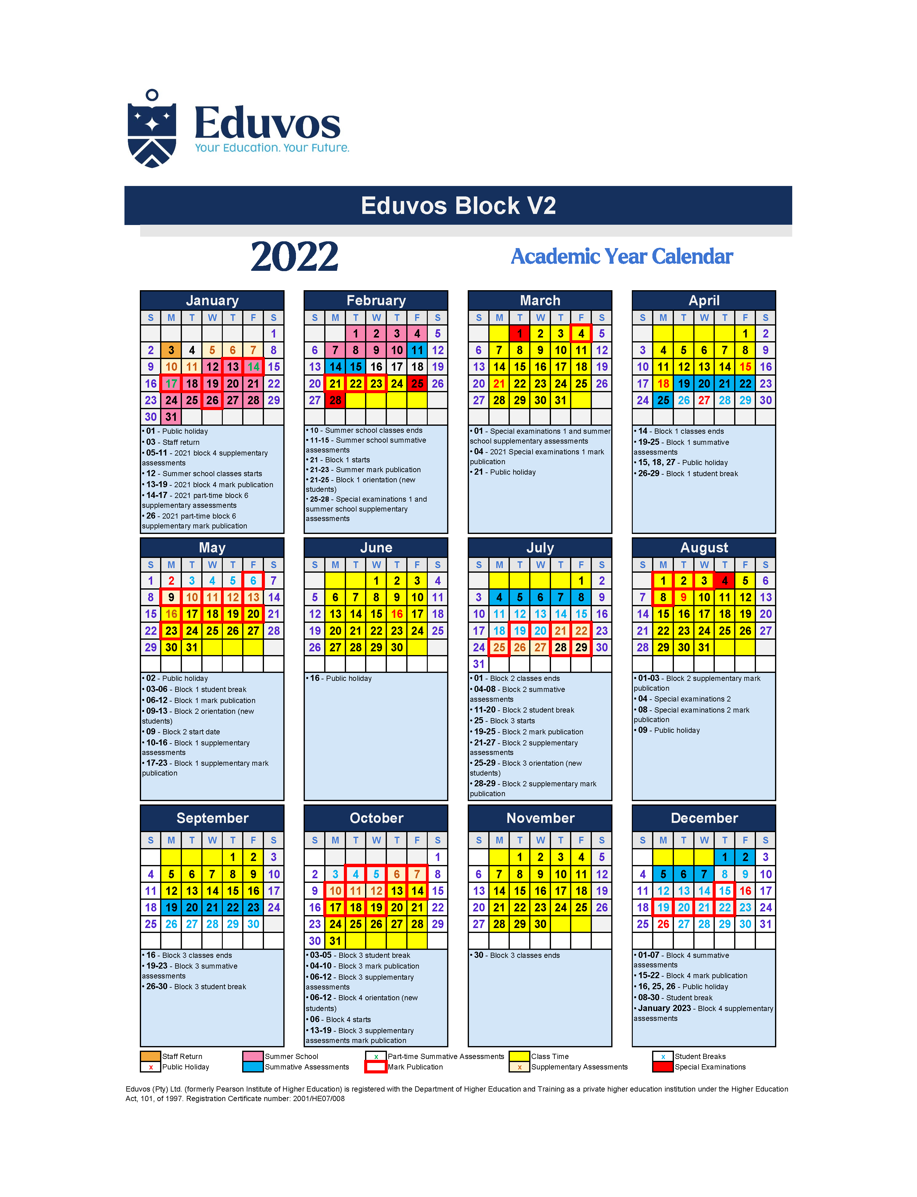 Academic Calendar Eduvos Your Education. Your Future.