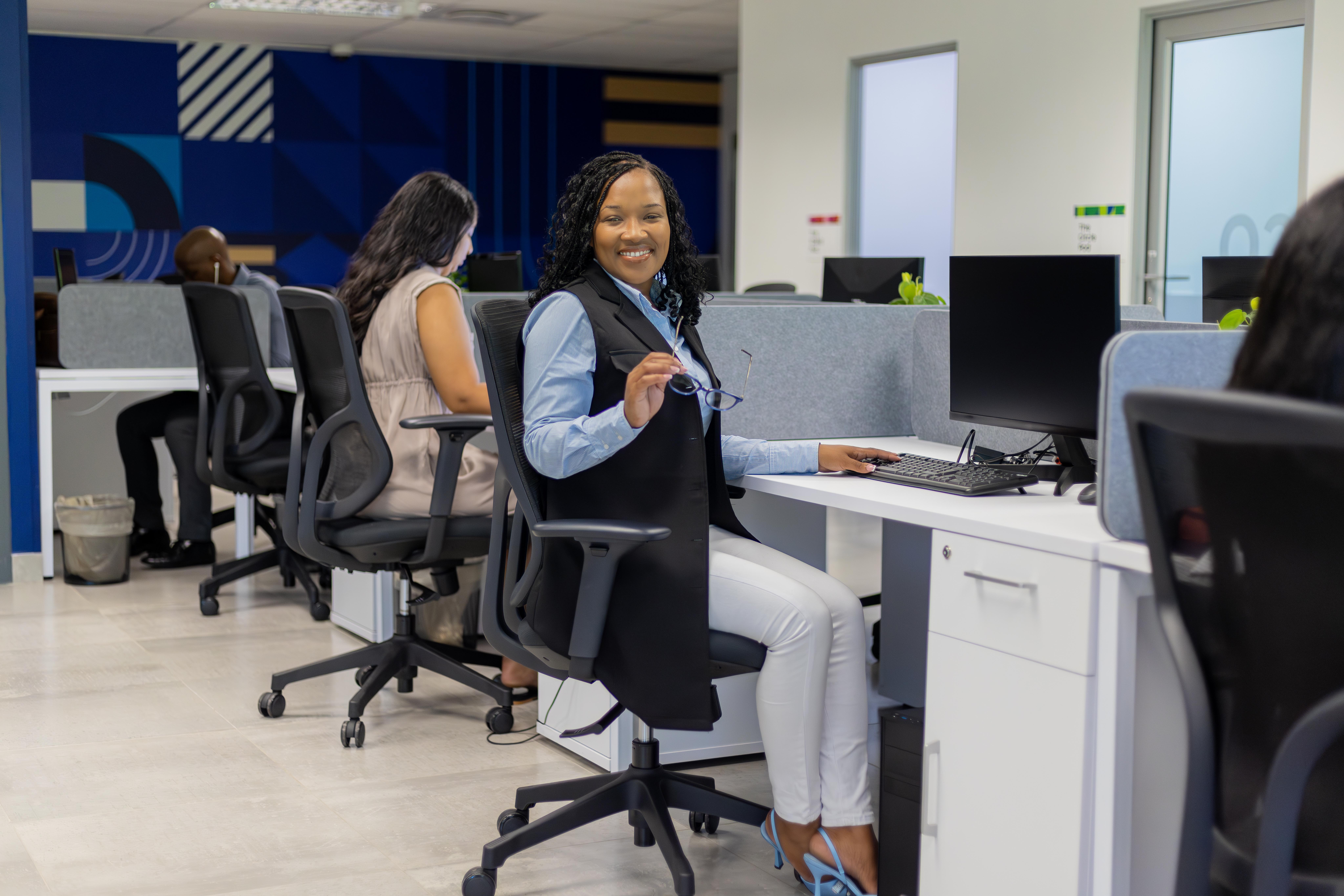 A professional team in a modern office